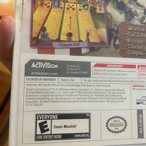 Shrek Carnival Games: Wii Console Game with case and Instruction Manual - Picture 3 of 4